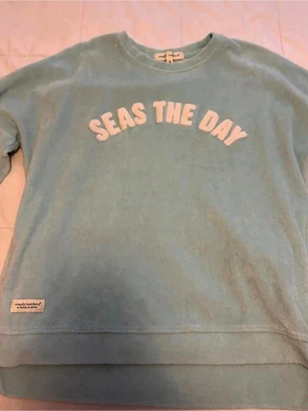Simply Southern Seas The Day Crewneck Sweatshirt Blue
